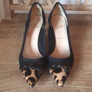 Christian Louboutin size 40 leopard/lace pumps